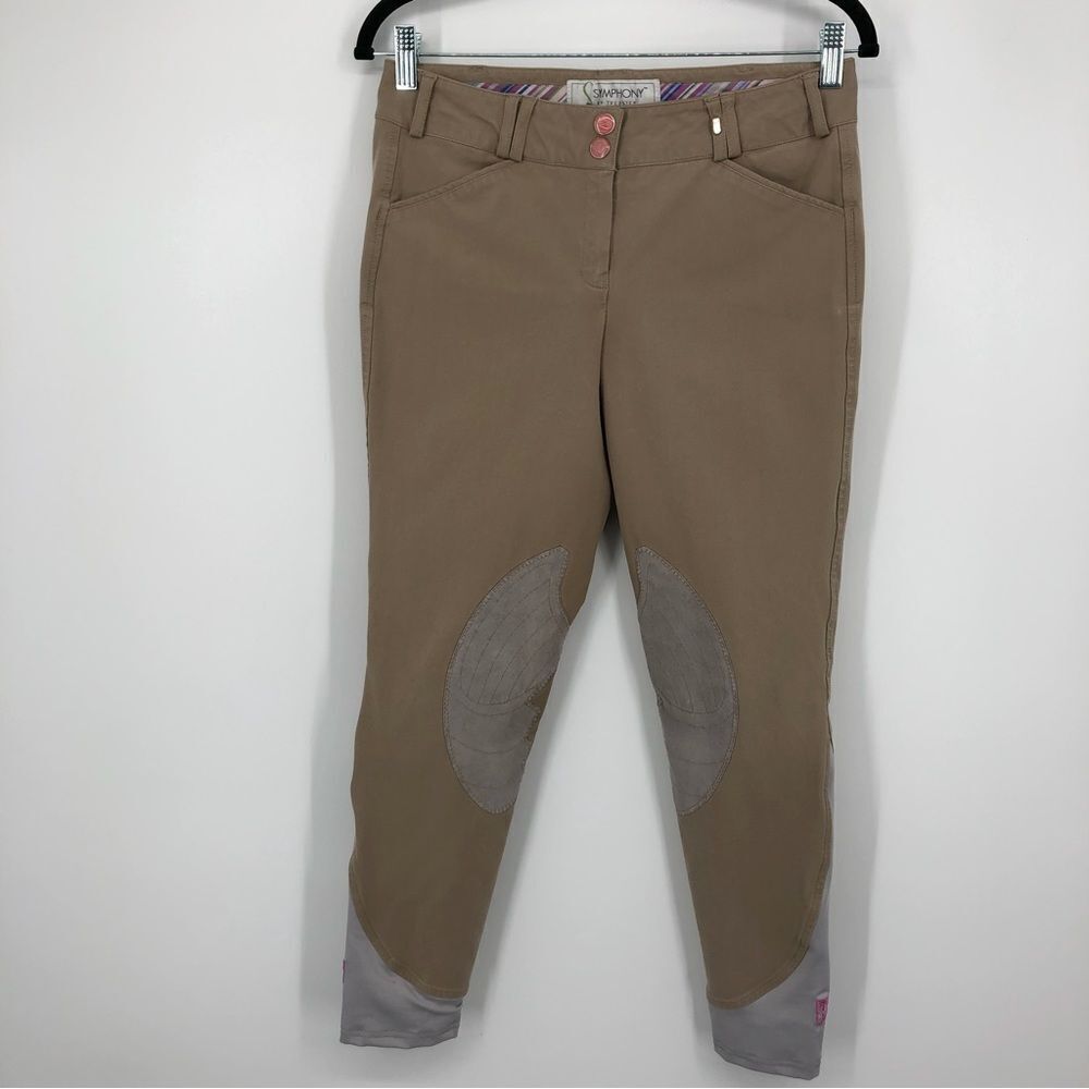 Symphony by Tredstep Equestrian Riding Pants Breeches Khaki Tan‎ Womens 28R